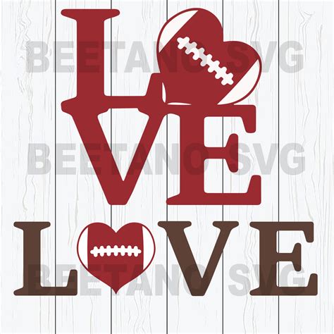 Download Free Love Football -SVG, PNG, DXF Cut Files